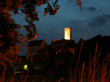 Zamek Gnandstein nocą